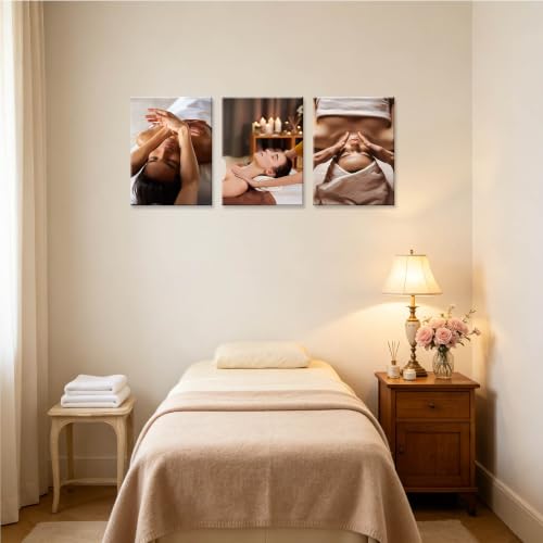 Massage Body Art Canvas Wall Decor - 36x16 Inches Framed Artwork - Spa Pictures with Variation Artwork-20