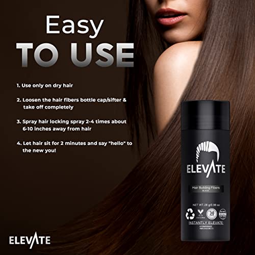 Black Hair Fibers for Thinning Hair 40g Bottle - Natural Keratin Concealer (Black)
