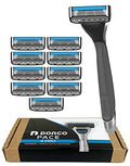 Dorco Pace 4 Pro Razor Handle & 10 Cartridge Pack - Men’s 4-Blade Shaving System
