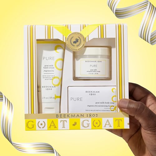 Pure 3-Piece Body Care Set with Goat Milk Soap, Body Cream & Hand Cream - Fragrance Free