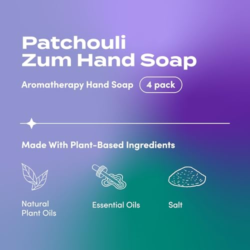 Natural Patchouli Liquid Hand Soap 12 oz - 4 Pack (Variation: Patchouli / 3 Fl Oz)
