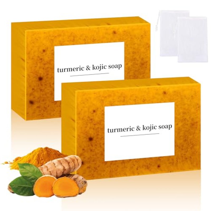 Lemon Turmeric Soap, Turmeric Soap Bar for Face £¦ Body, Natural turmeric Handmade soap for All Skin Types (2pcs)