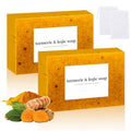 Lemon Turmeric Soap, Turmeric Soap Bar for Face £¦ Body, Natural turmeric Handmade soap for All Skin Types (2pcs)