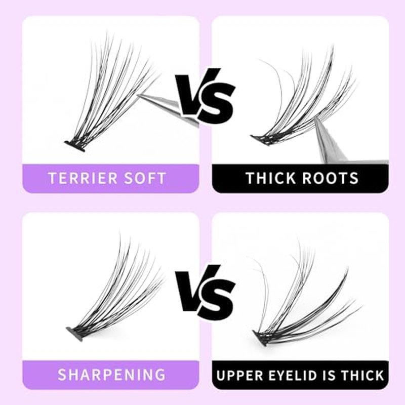 BODERMINCER 20D 8-20mm To Choose 8-10-12-14mm MIX/14-16-18-20mm Mixed Individual Cluster Eyelashes False Eyelash Extensions Individual Eyelash Bunche DIY at Home (20D-16mm)