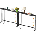 Black Adjustable Height Narrow Sofa Console Table with Charging Station - 78 Inch Variation