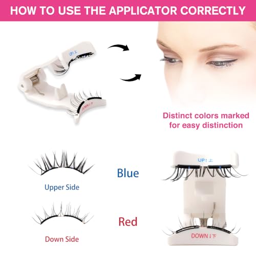 VEYESBEAUTY Magnetic Eyelashes with Applicator Reusable Magnetic Lashes Natural Look No Glue Needed False Eyelashes, NomSpirit Lashes Kit Easy to Wear and Remove