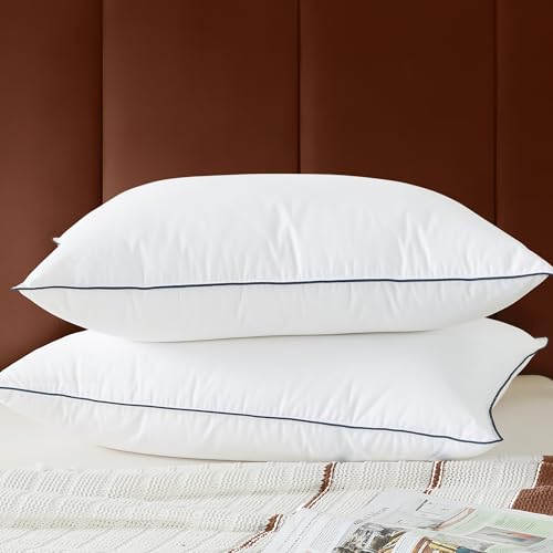 King Size Goose Feather Down Pillow Set - Ultra Comfort 2 Pack