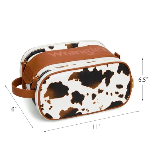 Montana West Wrangler Large Cow-Brown Travel Makeup & Toiletry Bag