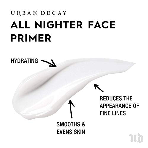 Urban Decay All Nighter Longwear Face Primer - Smoothing & Hydrating Base for Foundation Face Makeup, Sheer & Lightweight, Helps Smooth & Even Skin, For All Skin Types, Paraben-free, Vegan