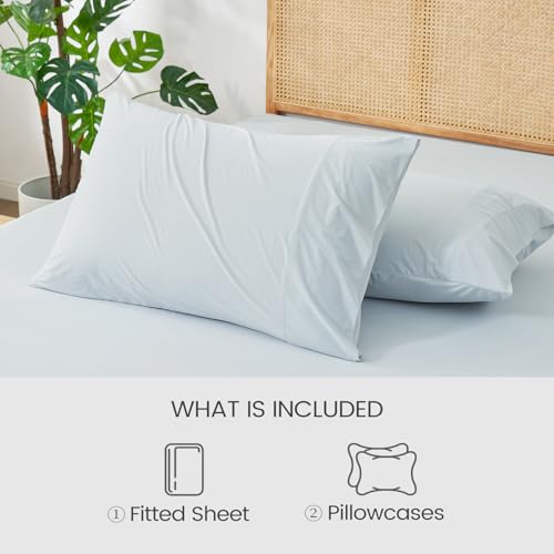Cooling Queen Fitted Sheet Set - Blue, No Flat Sheet, Cozy Bliss