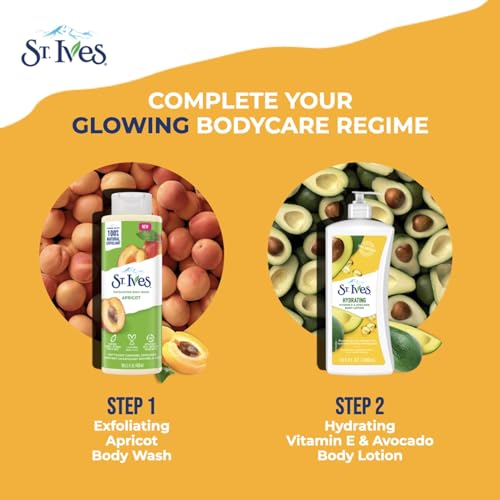 St. Ives Exfoliating Apricot Body Wash/Shower gel For Women| 100% Natural Extracts | Cruelty Free | Paraben Free |473ml, White