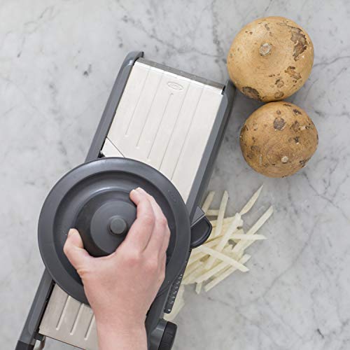 OXO Steel Chef's Mandoline Slicer 2.0 – Adjustable Kitchen Slicer with Safety Cover