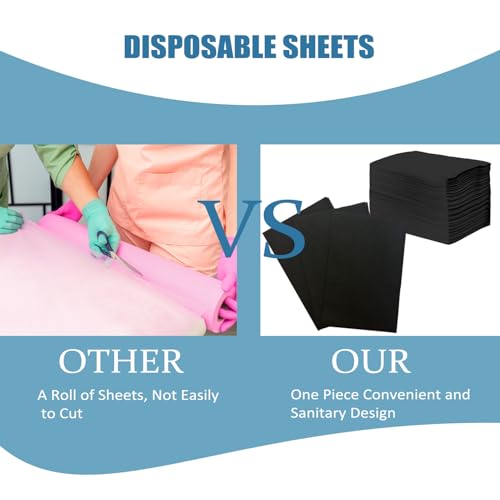 Black Disposable Massage Table Sheets 31x71in Non-Woven Bed Cover SPA Spa Bed Cover