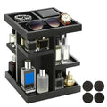 Wooden Cologne Organizer for Men,3 Tier Large Capacity Perfume Shelf with Rotate,Cologne Stand for Desk & Nightstand Organizer,Cologne Shelf Organizer for Mens Gift(Black)