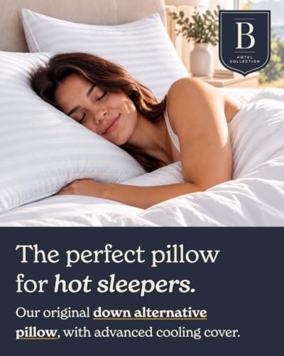 Adjustable Cooling Pillow Queen Size - Down Alternative with Custom Fill & Cool-Touch Cover