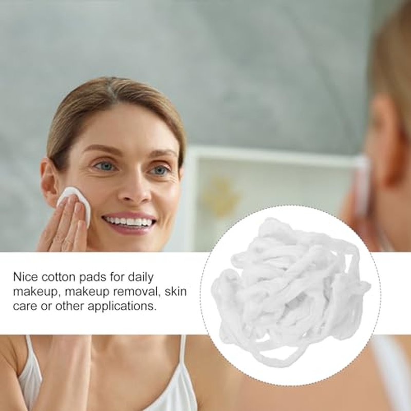 EXCEART Cotton Ball Strips for Beauty and Personal Care 1 Pack Disposable Cotton Pads for Makeup Removal and Salon Use 200G Soft Absorbent Rounds
