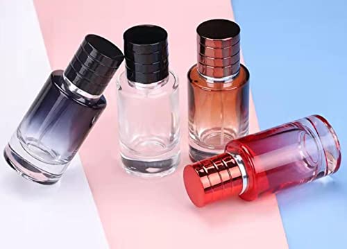 30ML Glass Perfume Spray Bottles Set - Refillable Travel Atomizers with Black Lid