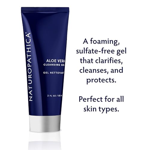 Naturopathica Aloe Vera Cleansing Gel - 2 Fl Oz, Gentle Hydrating Face Wash for All Skin Types