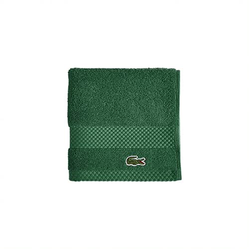 Lacoste Heritage Supima Cotton Wash Cloth, Croc Green, 13" x 13"