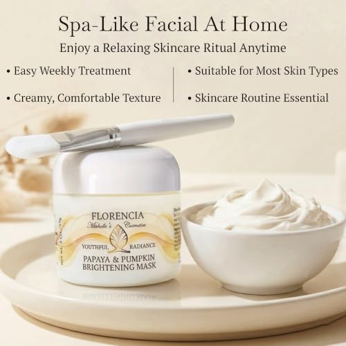 Florencia Papaya & Pumpkin Brightening Face Mask - Exfoliating 2 oz