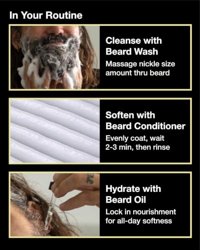 ZEUS Beard Wash Set for Men with Sandalwood Scent – Shampoo & Conditioner for Healthy, Fuller Beard