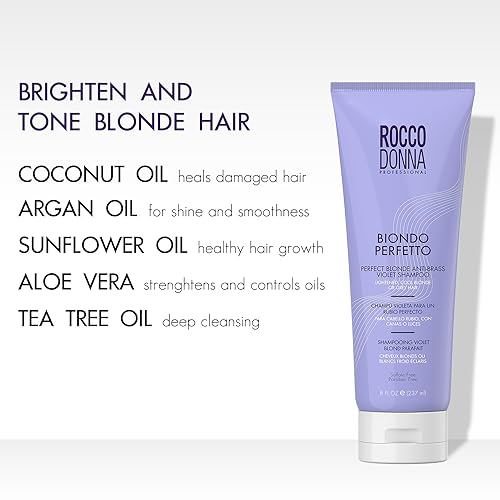 Purple Toning Shampoo for Blonde Silver Platinum Hair 8oz - Neutralizes Brassy Yellow Tones