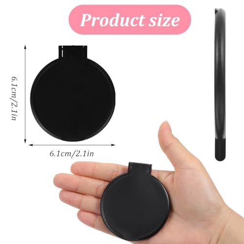 80 Pcs Mini Compact Mirrors Bulk, Portable Black Round Folding Makeup Mirror Set for Purse Travel Women Daily Use