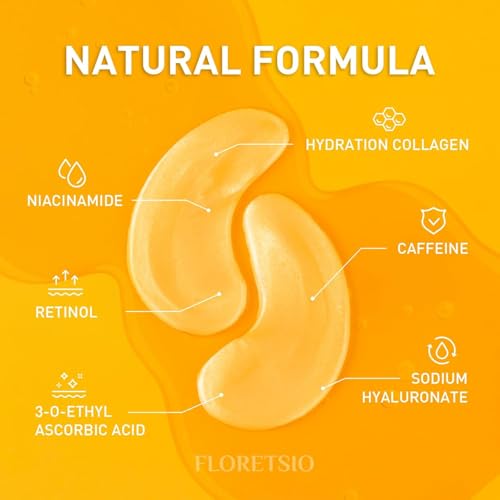 Under Eye Patches for Dark Circles - 24K Gold Collagen Cooling Gel Eye Mask with Retinol & Hyaluronic Acid, Reduces Puffy Eyes & Fine Lines Delays Aging Treatment Women/Men(30 Pairs)