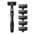Auger 5-Blade Razor Set with Holder & 6 Replacement Blades for Men