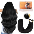 Utip Virgin Human Hair Extensions - Jet Black 22 Inch 50g, Real Remy Hair