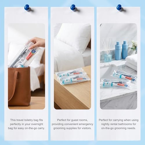 12-Pack Travel Toothbrush Kit with Toothpaste Floss & Cover - Individually Packaged