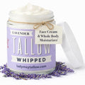 Whipped Tallow 24oz - All Natural Face Cream + Whole Body Moisturizer for Dry Skin - Made With Scented Oil Blend - No Preservatives, Parabens or Seed Oils - USA Made (Lavender)