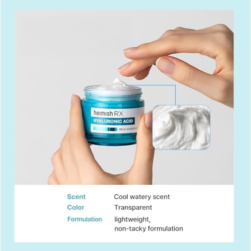 HEIMISH RX Hyaluronic Acid Rich Whipped Cream - Deep Moisturizer for Sensitive and Dry Skin, Daily Face Cream, Lightweight, with Hyaluronic Acid, Panthenol, Korean Skincare, 50ml (1.69 fl. oz)