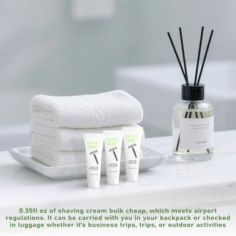 50 Shaving Cream Bulk Travel 10ml/0.35fl oz,Disposable Shaving Cream in Bulk Travel Shave Cream for Hotel Homeless,White Tea