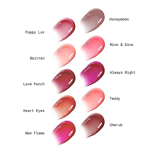 The Cr?me Shop Ultra-Moisturizing, 12HR+ Long-Lasting Glossy Lip Stain - Sunflower Seed Oil & Glycerin Infused for Soft, Hydrated Lips ? HEART EYES