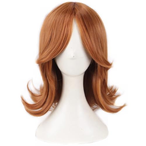 FWHWJ Cosplay Wigs for Women Retro 50s-70s Light Copper Flip Bob Party Costume