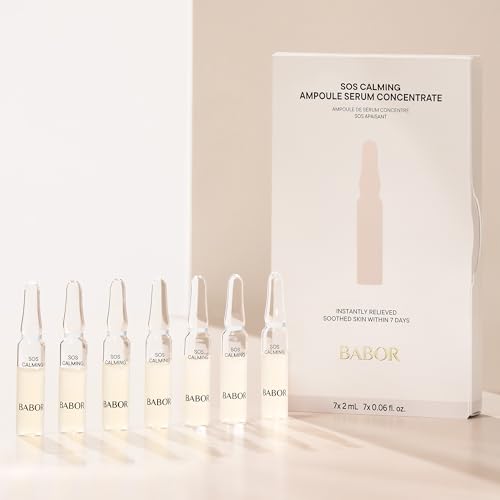 BABOR SOS Calming Ampoule Serum Concentrates, Soothing Serum to Treat Irritated Skin, Reduce Redness and Strengthen Skin Barrier, 7 Day Treatment