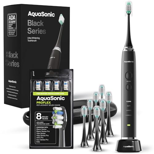 Black Series Electric Toothbrush & ProFlex Replacement Brush Heads Bundle