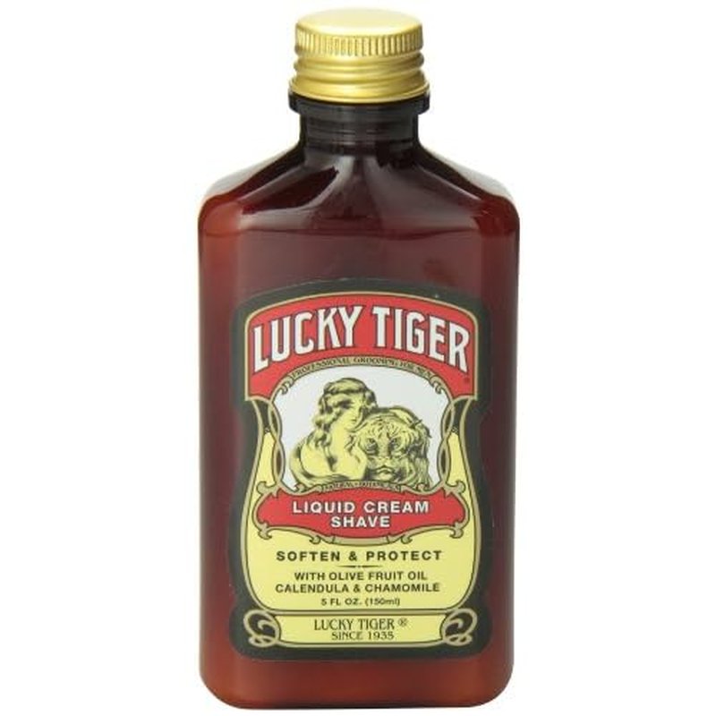 Lucky Tiger Liquid Cream Shave (5 Fl Oz) ? Classic Men's Shaving Cream with Olive Oil & Chamomile ? Soothing and Moisturizing Shave Cream for Men to Prevent Razor Burn