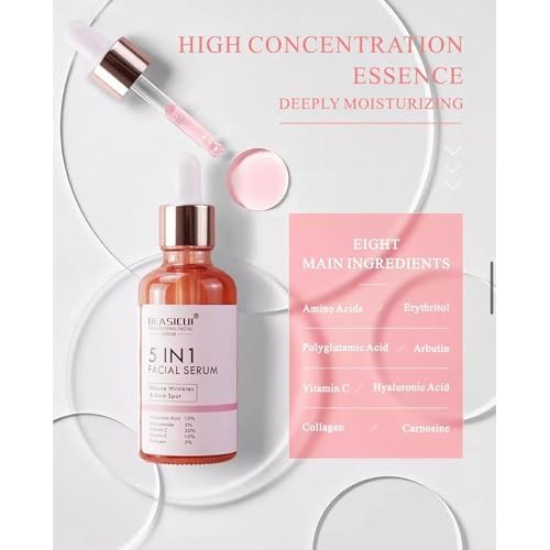 Vitamin C Serum for face and Under Eye Patches, 5 in 1 Anti aging Face Serum, Dark Circles and Pufffy Eyes (Bundle Offer)