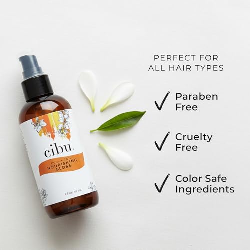 CIBU Curl + Coil Nourishing Hair Serum - Rice Protein Frizz Control Lightweight Gloss - Citrus / 4.4 Fl Oz