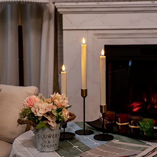 Ivory 48 Pack Flameless Taper Candles with Remote & Timer - Battery Operated LED Candlesticks for Wedding & Holiday Decor