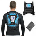 Men's Wearable Semiconductor Cooling Vest with Fan for Work, Gardening, Fishing - Black