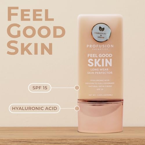 Profusion Cosmetics Lightweight Liquid Foundation for a Flawless and Elegant Radiance, Breathable Makeup that Improves Uneven Skin Tone, Vegan & Cruelty-Free - Fair 1