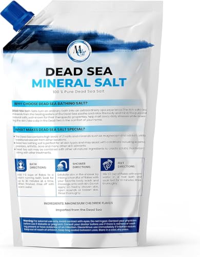 Marco Esra Dead Sea Bath Salt 6lb (2 Pack) Unscented for Relaxation & Skin Care