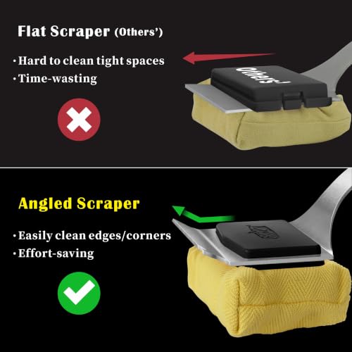 Bristle-Free Grill Brush with Steam Cleaning & Replaceable Head - Black