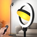 Black LED Floor Lamp 75.5 Inch Tall Dimmable Standing Lamp with Remote - Bright 2500lm Stepless Adjustable for Living Room & Office