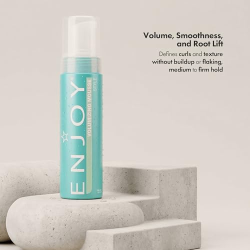 Enjoy Volumizing Hair Mousse with Medium-Firm Hold for Root Lift & Curl Definition - Lightweight Styling Foam, 6.8 Oz