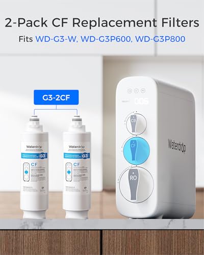 Waterdrop G3-2CF Reverse Osmosis Filter Replacement for G3-W G3P600 G3P800 Systems