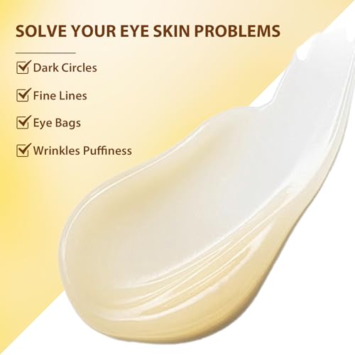 Eye Serum with 5% Caffeine, Retinol, Niacinamide & Hyaluronic Acid - Anti-Aging Treatment Eye Balms for Dark Circles, Puffiness, Wrinkles & Bags - Under Eye Brightening & Firming Cream